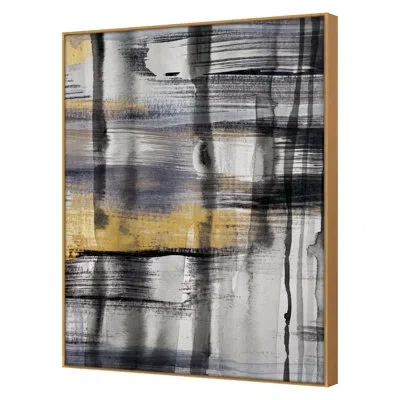 Grand Image Home Geisha Ink 3 By Hope Bainbridge - Floater Frame Print On Canvas In Gold Framed