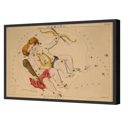 Grand Image Home Gemini By Grand Archives - Floater Frame Print On Paper In Black Framed