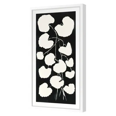 Grand Image Home Geranium In Indigo By Kate Roebuck - Floater Frame Print On Paper In Blue;black;white