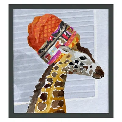 Grand Image Home Giraffe By Dana Gibson - Single Picture Frame Painting In Black