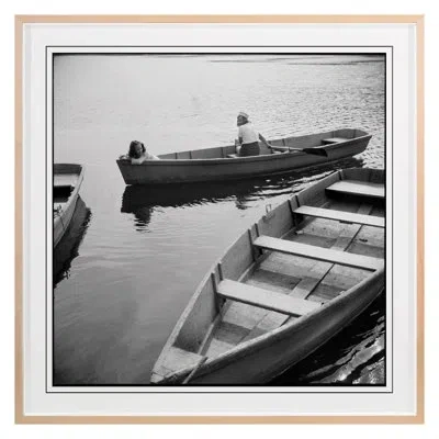Grand Image Home Girls In A Boat By Grand Archives - Single Picture Frame Print On Paper In Maple Framed
