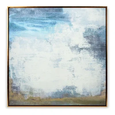 Grand Image Home Glint I By Maeve Harris - Floater Frame Print On Canvas In Blue;white;green