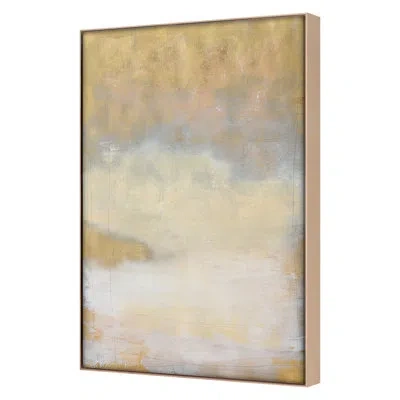Grand Image Home Gold Bar 1 By Maeve Harris - Floater Frame Print On Canvas In Maple Framed