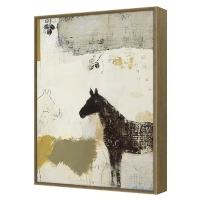 Grand Image Home Gray Horses I By Patrick Atkinson - Single Picture Frame Painting On Canvas In Oak