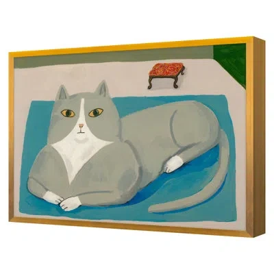 Grand Image Home Jane With Ottoman By Michael Doyle - Single Picture Frame Print On Canvas In Blue;brown;green;gray;orange