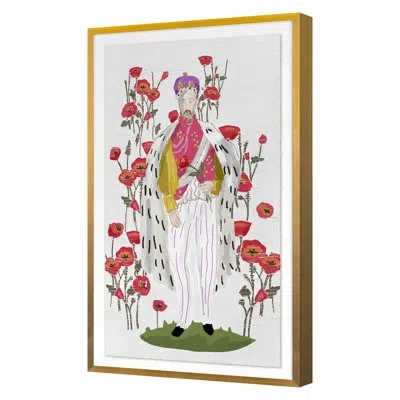 Grand Image Home King By Dana Gibson - Single Picture Frame Painting On Paper In Gold