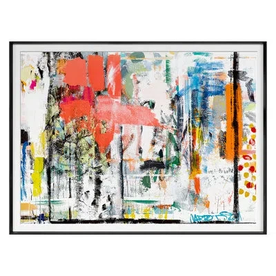 Grand Image Home Kyle's Wall 2 By Kate Woodman - Single Picture Frame Print On Paper In Black Framed