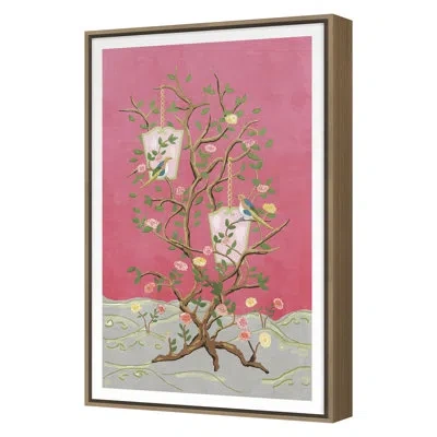 Grand Image Home Larchmont 2 (pink) By Dana Gibson - Single Picture Frame Print On Paper In Gold