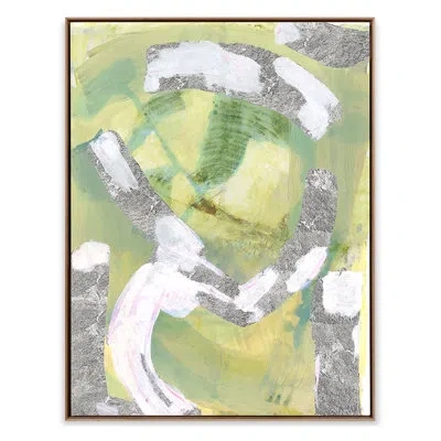 Grand Image Home Magda By Zoe Bios Creative - Floater Frame Print On Canvas In White;green;silver