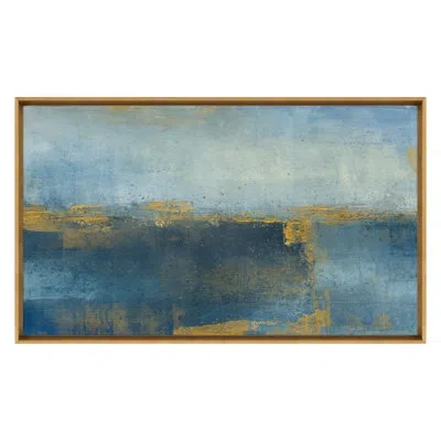 Grand Image Home Maritime Blues 2 By Maeve Harris - Floater Frame Painting On Canvas In Gold