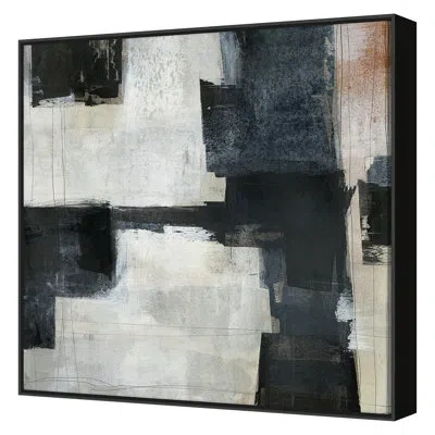 Grand Image Home Meditations 3 By Maeve Harris - Floater Frame Painting On Canvas In Black