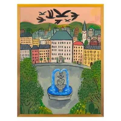 Grand Image Home Morning Light By Michael Doyle - Single Picture Frame Print On Canvas In Blue;green;gray;red;beige