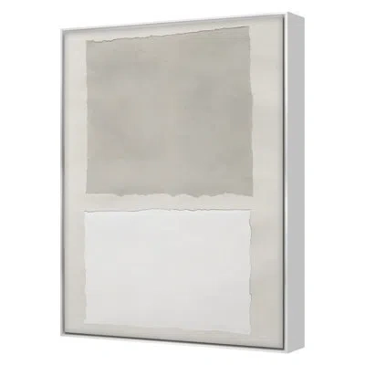 Grand Image Home Neutral Colorblock 1 By Kyle Goderwis - Floater Frame Print On Canvas In White;gray;tan