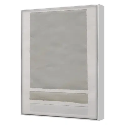 Grand Image Home Neutral Colorblock 3 By Kyle Goderwis - Floater Frame Print On Canvas In White;gray;tan