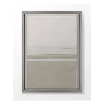 Grand Image Home Neutral Colorblock 5 By Kyle Goderwis - Floater Frame Print On Canvas In White;gray;tan