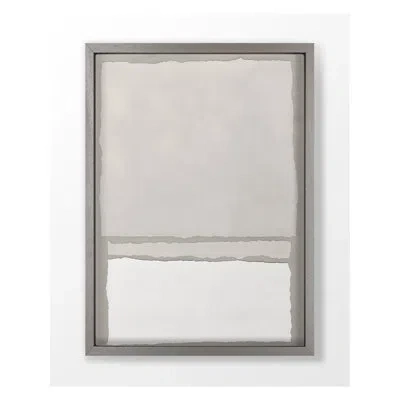 Grand Image Home Neutral Colorblock 6 By Kyle Goderwis - Floater Frame Print On Canvas In White;gray;tan