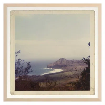 Grand Image Home Off The Coast By Hope Bainbridge - Single Picture Frame Photograph In Blue;brown;green
