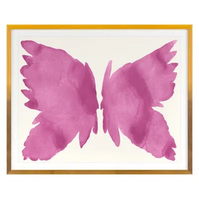Grand Image Home Pink Bird By Kate Roebuck - Single Picture Frame Painting In Gold