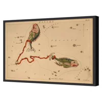 Grand Image Home Pisces By Grand Archives - Single Picture Frame Print On Paper In Black Framed