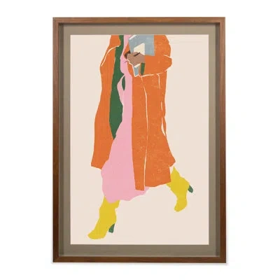 Grand Image Home Portabello 2 By Sea Studio - Picture Frame Painting On Paper In Pink;orange;tan