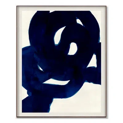 Grand Image Home Prussian By Zoe Bios Creative - Single Picture Frame Print On Paper In Blue;beige