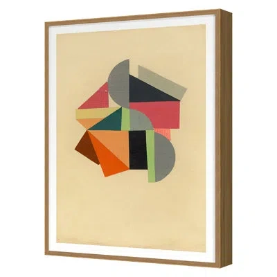Grand Image Home Quarterly By Andy Burgess - Single Picture Frame Print On Paper In Gray;yellow;pink;orange