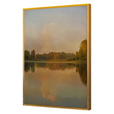 Grand Image Home Reflections By Kate Woodman - Floater Frame Print On Paper In Blue;brown;green;yellow;pink