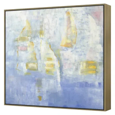 Grand Image Home Regatta 3 By Sheryl Westergreen - Floater Frame Painting On Canvas In Gold
