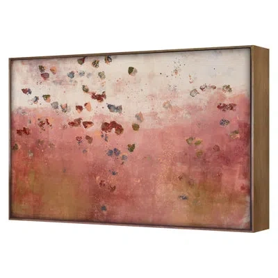 Grand Image Home Rose Transition By Maeve Harris - Floater Frame Painting On Canvas In Green