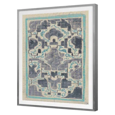 Grand Image Home Rug Sketch 16 By Grand Archives - Single Picture Frame Print On Paper In Blue;gray;beige