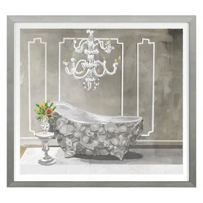 Grand Image Home Shell Bath 1 By Dana Gibson - Single Picture Frame Print In Silver Framed