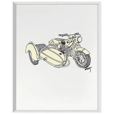 Grand Image Home Sidecar By Ryan Grey - Print On Paper In Black;white;gray;yellow
