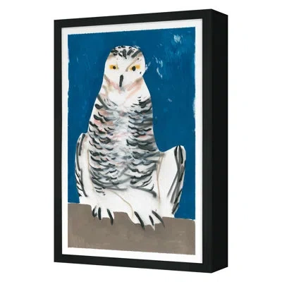 Grand Image Home Snow Owl 1 By Pc Ngo - Single Picture Frame Painting On Paper In Black