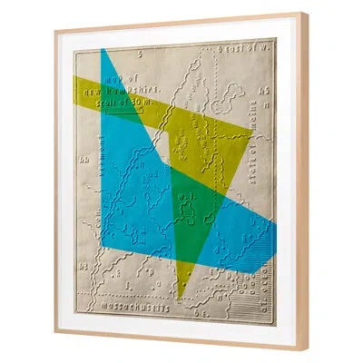 Grand Image Home Spring 2019 Graphic Map 3 Framed On Paper By The Studio Print In Blue;green;beige