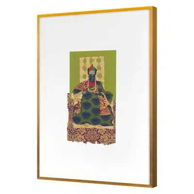 Grand Image Home Spring 2021 African Royals 1 Framed On Paper By Pc Ngo Print In Gold Single Picture Framed