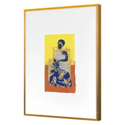 Grand Image Home Spring 2021 African Royals 4 Framed On Paper By Pc Ngo Print In Gold Single Picture Framed
