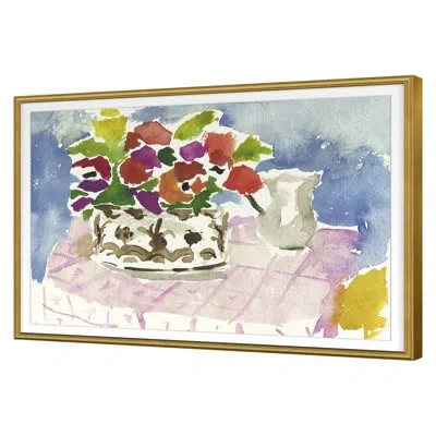 Grand Image Home Sullivan Basket By Dana Gibson - Single Picture Frame Painting In Gold