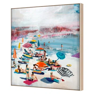 Grand Image Home Summer 2019 Beach Bums 4 Framed On Canvas By Paul Ngo Print In Blue;pink;tan
