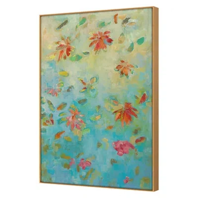 Grand Image Home Summer 2021 Floral Expression 1 Framed On Canvas By Maeve Harris Print In Blue;green;gray;red;pink