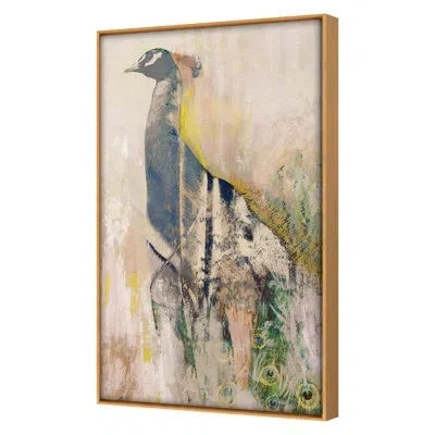 Grand Image Home Summer 2021 Noble Peacock 2 Framed On Canvas By Katie Todaro Print In Gold Floater Framed