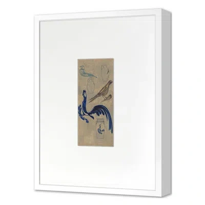 Grand Image Home Summer 2022 Bird Decoration For Stoneware 3 Framed On Paper By Grand Archives Set In White Single Picture Framed