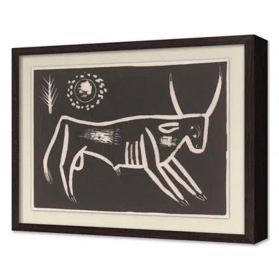 Grand Image Home Summer 2022 Bull By Grand Archives - Single Picture Frame Print In Black;white;gray