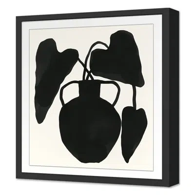 Grand Image Home Summer 2022 Indigo Urn 2 Framed On Paper By Kate Roebuck Print In Black Single Picture Framed