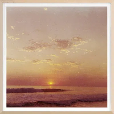 Grand Image Home Sunsets By Hope Bainbridge - Floater Frame Painting In Blue;beige;yellow;pink;purple