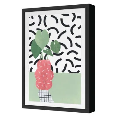 Grand Image Home Table Plant 5 By Marie Lawyer - Single Picture Frame Print On Paper In Black Framed