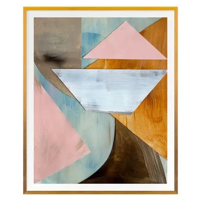 Grand Image Home Taking Shape I By Hope Bainbridge - Single Picture Frame Print On Paper In Blue;brown;pink;orange