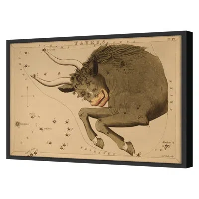 Grand Image Home Taurus By Grand Archives - Single Picture Frame Print On Paper In Black Framed