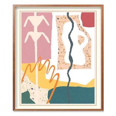 Grand Image Home Terrazzo 1 By The Studio - Single Picture Frame Print On Paper In Green;yellow;pink