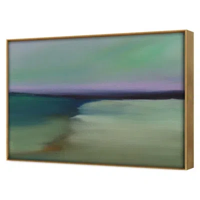 Grand Image Home Tidal Pull Framed On Canvas By Michelle Abrams Print In Green;purple