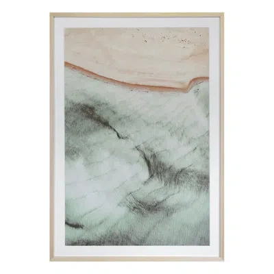 Grand Image Home Tinted Landscape 1 By Sea Studio - Picture Frame Painting On Paper In White;green;beige